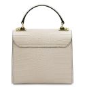 Atena Croc Print Leather Handbag Бежевый TL142267