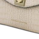 Atena Croc Print Leather Handbag Бежевый TL6010