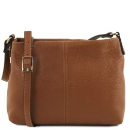 TL Bag Umhängetasche aus Weichem Leder Cognac TL141720