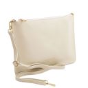 TL Bag Leather Clutch With Chain Strap Beige TL142099