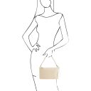 TL Bag Pochette in Pelle con Tracolla a Catena Beige TL142099