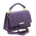 Afrodite Sac à Main en Cuir Effet Croco Violet TL142300