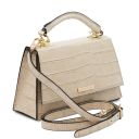 Afrodite Handtasche aus Leder mit Kroko-Prägung Beige TL142300