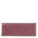 Afrodite Croc Print Leather Handbag Dusty Rose TL142300