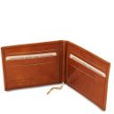 Exclusive Leather Card Holder With Money Clip Honey TL142055