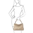 TL Bag Soft Leather Shoulder bag Light Taupe TL142087