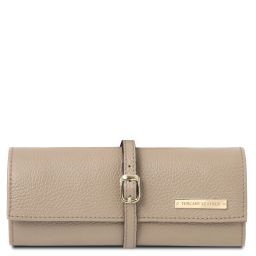 Soft Leather Jewellery Case Light Taupe TL142193