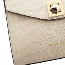Atena Handtasche aus Leder mit Kroko-Prägung Beige TL142267