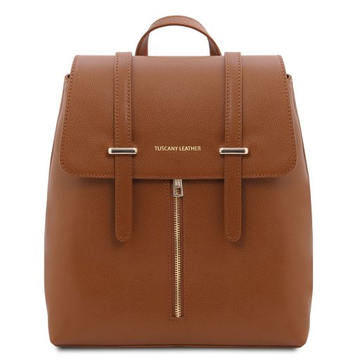 TL Bag Leather Backpack for Women Cognac TL142281