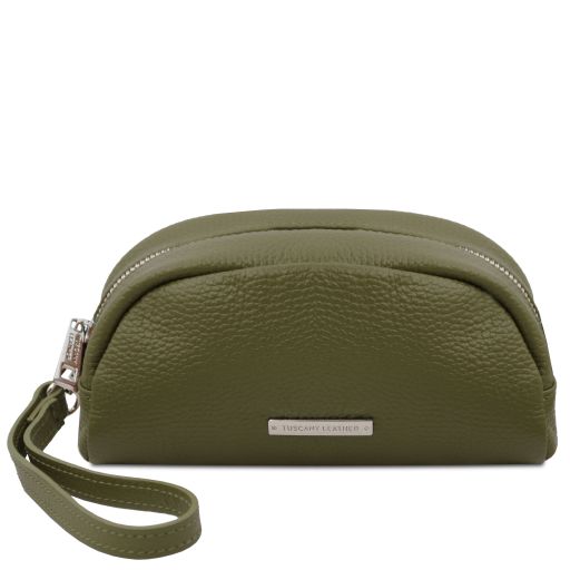 TL Bag Trousse in Pelle Morbida Verde Foresta TL142314