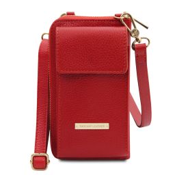 TL Bag Leather Wallet/phone Holder With Strap Lipstick Red TL142323