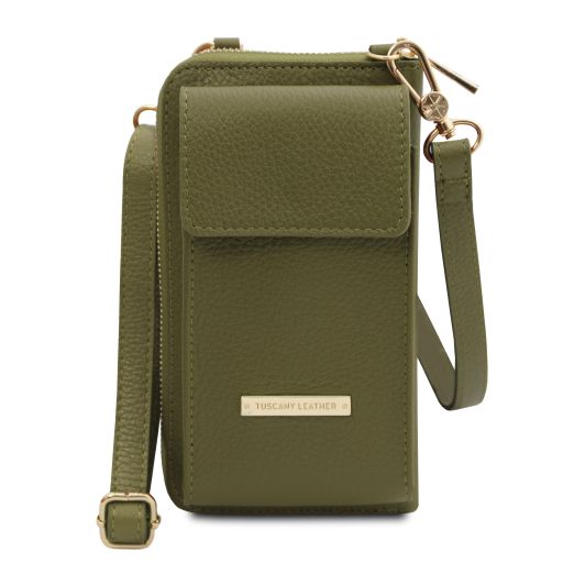 TL Bag Leather Wallet With Strap Forest Green TL142323
