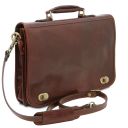 Siena Leather Messenger bag 2 Compartments Brown TL142243