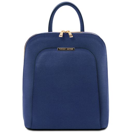 TL Bag Saffiano Leather Backpack for Women Dark Blue TL141631