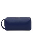 TL Bag Trousse de Toilette en Cuir Souple Bleu foncé TL142324