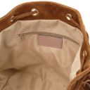 TL Bag Beuteltasche aus Wildleder mit Dekorativen Fransen Cognac TL142291