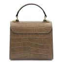 Atena Croc Print Leather Handbag Light Taupe TL142267