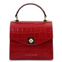 Atena Croc Print Leather Handbag Красный TL142267